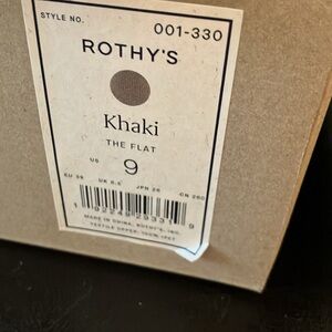 Rothy’s Khaki Flats size 9, new never worn